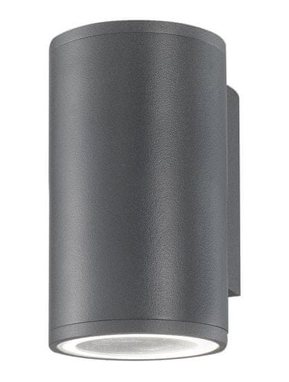 Nova Luce NOVA LUCE venkovní nástěnné svítidlo NODUS tmavě šedý hliník skleněný difuzor GU10 1x7W 220-240V IP54 bez žárovky světlo dolů 773221
