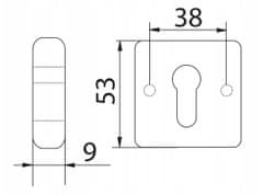 GAMET Čtvercová spodní značka pro vložení černá matná PLT-26