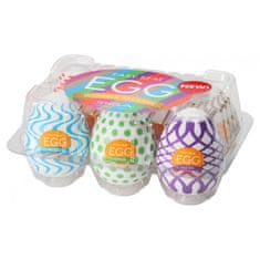 6 stylů Easy Beat Egg Wonder Package sada 6 jednorázových masturbátorů ve tvaru vajíčka