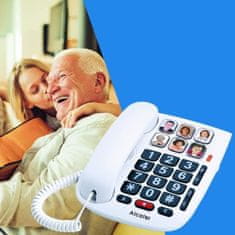 VERVELEY Bílý šňůrový telefon Alcatel TMax 10 pro seniory