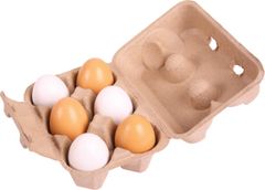 Bigjigs Toys Vajíčka v krabičce LURO hnědé/bílé