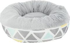 Trixie Hebký plyšový kulatý pelíšek pro hlodavce, ø 35 × 13 cm, barevná/šedá - DOPRODEJ