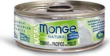 Monge MONGE NATURAL kousky tuňáka s kuřecím masem pro kočky 80 g