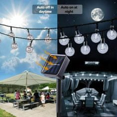 Netscroll 50 vnitřních a vnějších retro LED světel, které se nabíjejí solární energií, BulbLights
