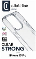 CellularLine Zadní čirý kryt s ochranným rámečkem Clear Duo pro Apple iPhone 15 Pro, CLEARDUOIPH15PROT