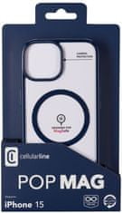CellularLine Zadní kryt Pop Mag s podporou Magsafe pro Apple iPhone 15, čirý / modrý (POPMAGIPH15B)