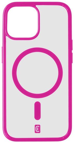 CellularLine Zadní kryt Pop Mag s podporou Magsafe pro Apple iPhone 15, čirý / růžový (POPMAGIPH15F)