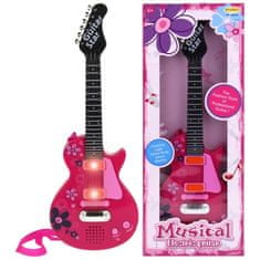 Nobo Kids  Elektrická rocková kytara s kovovými strunami, růžová