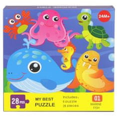 Nobo Kids Vzdělávací puzzle 28 dílků. Puzzle vodní zvířata
