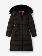 Desigual Černý dámský zimní prošívaný kabát Desigual Surrey S