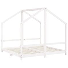 Greatstore Dětská postel bílá 2x (80 x 160) cm masivní borové dřevo