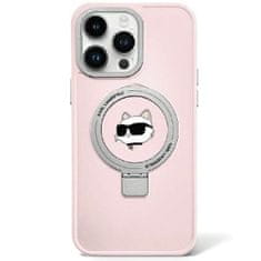 Karl Lagerfeld Originální pouzdro Ring Stand Choupette Head MagSafe KLHMP15XHMRSCHP pro Iphone 15 Pro Max Pink