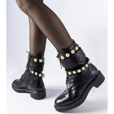 Černé perleťové zateplené boty Normand velikost 39