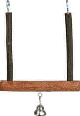 Trixie Dřevěná houpačka se zvonkem z přírodního dřeva 12 x 15 cm