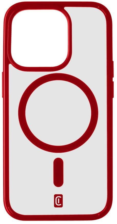 Levně CellularLine Zadní kryt Pop Mag s podporou Magsafe pro Apple iPhone 15 Pro Max, čirý / červený (POPMAGIPH15PRMR)