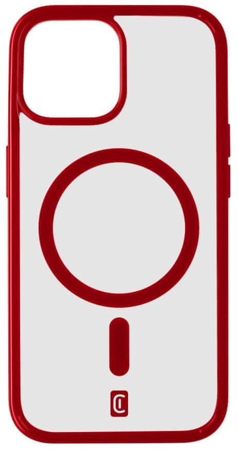 Levně CellularLine Zadní kryt Pop Mag s podporou Magsafe pro Apple iPhone 15, čirý / červený (POPMAGIPH15R)