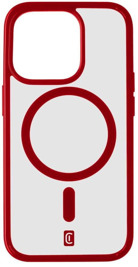 Levně CellularLine Zadní kryt Pop Mag s podporou Magsafe pro Apple iPhone 15 Pro, čirý / červený (POPMAGIPH15PROR)