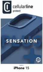 CellularLine Ochranný silikonový kryt Sensation Plus pro Apple iPhone 15, modrý (SENSPLUSIPH15B)