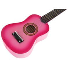 Nobo Kids  Klasická 6-strunná dřevěná kytara - růžová
