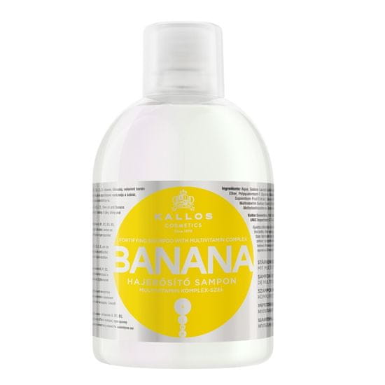 Kallos kjmn banana fortifying shampoo posilující šampon na vlasy s multivitamínovým komplexem 1000ml