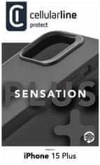 CellularLine Ochranný silikonový kryt Sensation Plus pro Apple iPhone 15 Plus, černý (SENSPLUSIPH15MAXK)