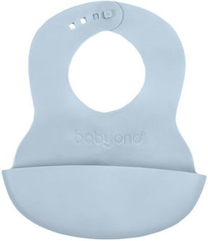 Levně BabyOno Bryndák měkký plastový s kapsou bez BPA blue 6m+