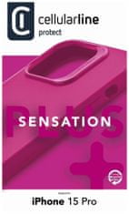 CellularLine Ochranný silikonový kryt Sensation Plus pro Apple iPhone 15 Pro, růžový (SENSPLUSIPH15PROP)