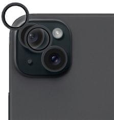 EPICO hliníkové ochranné sklo na čočky fotoaparátu pro iPhone 15 / 15 Plus 81112151300012 - černá