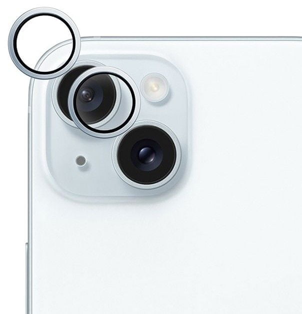 Levně EPICO hliníkové ochranné sklo na čočky fotoaparátu pro iPhone 15 / 15 Plus 81112151600001 - modrá