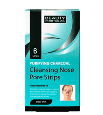 Beauty Formulas clear skin purifying charcoal cleansing nose pore strips hloubkově čistící proužky na nos 6ks.