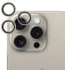 hliníkové ochranné sklo na čočky fotoaparátu pro iPhone 15 Pro / 15 Pro Max 81312152000001 - přírodní titan