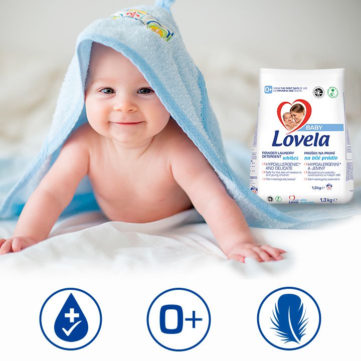 Levně Lovela Baby prášek na praní na bílé prádlo 1,3 kg / 13 pracích dávek