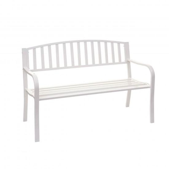 MCW Zahradní lavička F43, lavička park lavička sedadlo, 2-místný práškově lakovaná ocel