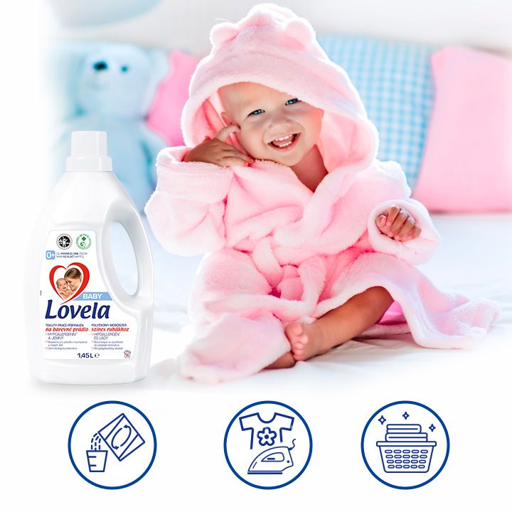 Levně Lovela Baby tekutý prací přípravek na barevné prádlo 1,45 l / 16 pracích dávek