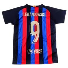 FotbalFans Dětský dres FC Barcelona, Lewandowski 9, tričko a šortky | 7-8 let