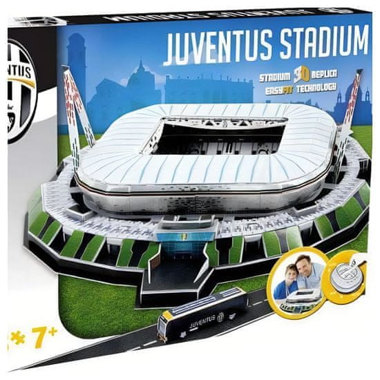 FotbalFans 3D puzzle Juventus Turín FC, replika stadionu, 67 dílků