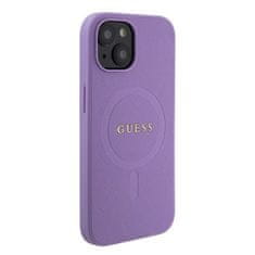 Guess  PU Saffiano MagSafe Zadní Kryt pro iPhone 15 Plus Purple