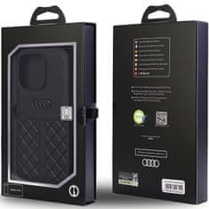 Audi  Genuine Leather Zadní Kryt pro iPhone 14 Pro Black