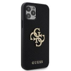 Guess  PU Perforated 4G Glitter Metal Logo Zadní Kryt pro iPhone 12/12 Pro Black