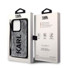 Karl Lagerfeld  Sequins Reversible Zadní Kryt pro iPhone 15 Pro Black/Silver