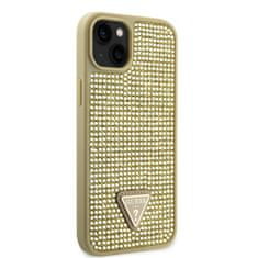 Guess  Rhinestones Triangle Metal Logo Kryt pro iPhone 15 Gold