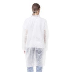 VVITRINA Plášť pro návštěvy se suchým zipem, bíly, rukáv s gumou,jednotlivě zabalený XL