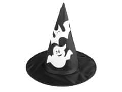 Kraftika 1ks černá duch karnevalový klobouk čarodějnický pavučina