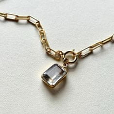 Decadorn Stylový pozlacený náhrdelník s křemenem Chunky