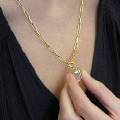 Decadorn Stylový pozlacený náhrdelník s křemenem Chunky