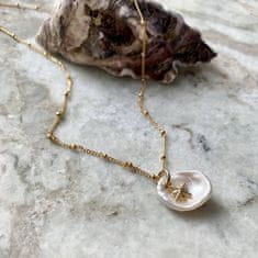 Decadorn Překrásný pozlacený náhrdelník Perla a hvězda Sea
