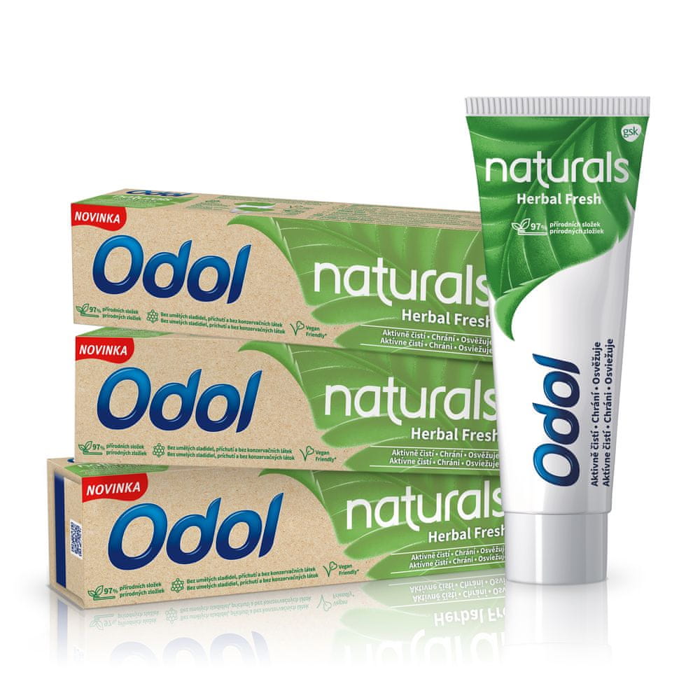Levně Odol Naturals Herbal Fresh zubní pasta 3x75 ml