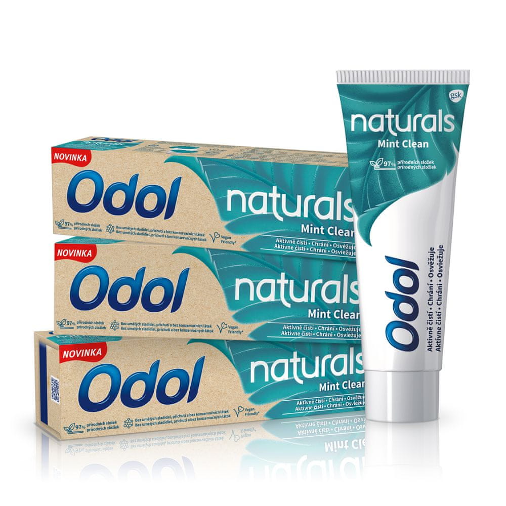 Levně Odol Naturals Mint Clean zubní pasta 3x75 ml