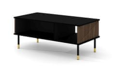 Homlando Konferenční stolek WOODY IV 110x55 cm frézované matná černá / dub catania