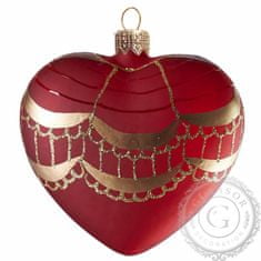 Decor By Glassor Vánoční srdce červený mat velké